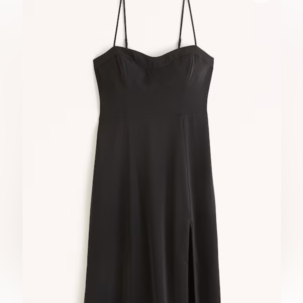 Abercrombie and Fitch Satin High-Slit Maxi Dress